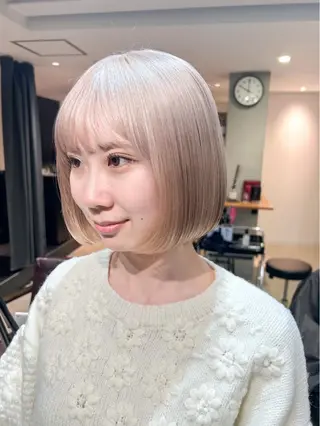 ショート カラー ROIS表参道所属・ケアブリーチ/ ブリーチ/Kazuoのヘアスタイル