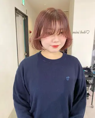 ショート mizuki/ピンク ベージュ.レイヤーのヘアスタイル