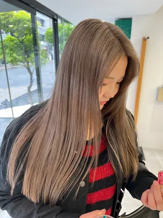 ロング カラー M Hair Salon所属・淀屋橋レイヤーパーマ ハッシュ/ASARIのヘアスタイル