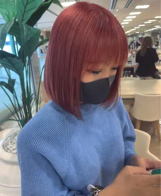 セミロング カラー 暖色専門美容師🎀 お客様満足度◎のヘアスタイル