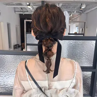 ミディアム mio ︴ アレンジ ︴ 透明感カラーのヘアスタイル