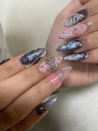 ネイル ATULA Nail 💅チップ長さだしのネイルデザイン