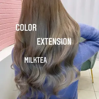 ロング カラー エクステ🩵ブリーチ 韓国ヘア🩵KAEのヘアスタイル