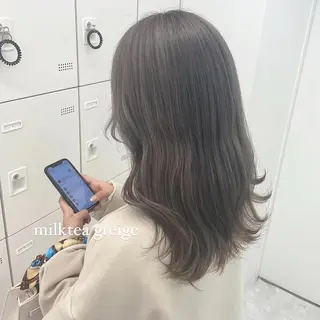 セミロング カラー 韓国ヘア🇰🇷🎀 みきのヘアスタイル