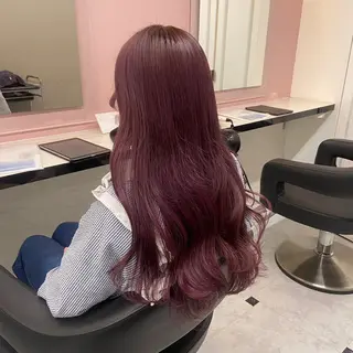 ロング カラー ヘアアレンジ 韓国レイヤー&ピンク 艶髪🩶maikoのヘアスタイル