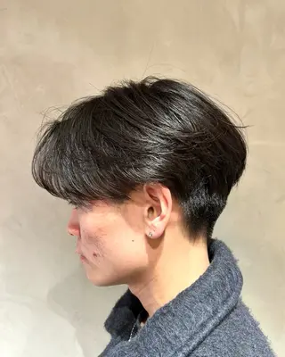 ショート メンズ センターパート /ニュアンスパーマのヘアスタイル