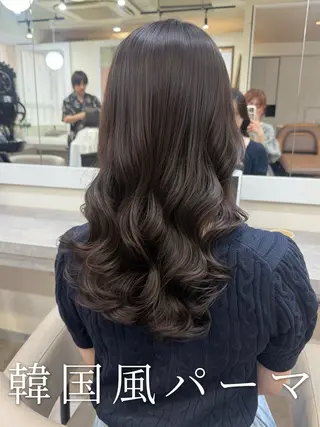 セミロング パーマ 韓国風パーマ/ヘア セット/店長みづきのヘアスタイル