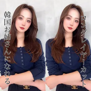 セミロング カラー ヘアアレンジ 韓国ヘア/髪質改善 TAKAHIROのヘアスタイル