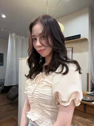 セミロング カラー Nono カットモデル募集中♩のヘアスタイル