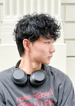 ショート パーマ メンズ DAD　BARBERSHOP所属・三宮メンズカット ヨシイッキのヘアスタイル