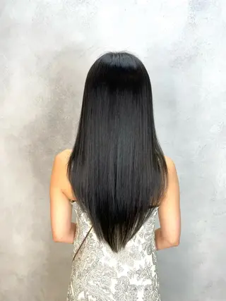 ロング ハイダメージ毛 縮毛矯正のヘアスタイル