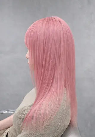 ロング るかハイトーンピンク カラー/プルエクステのヘアスタイル