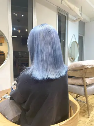 ミディアム カラー ネイル マツエク・マツパ アイブロウ ⭐ハイトーンブリーチ ミルクティーピンクのヘアスタイル