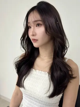 ロング カラー Euphoria新宿店所属・新宿/透明感カラー 縮毛矯正/SHOKIのヘアスタイル