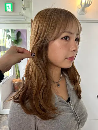 ロング カラー 小川真歩/パーマ /暖色オリーブのヘアスタイル