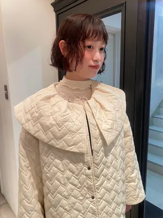 ショート パーマ riria/ボブ /ブラウンカラー🎀のヘアスタイル