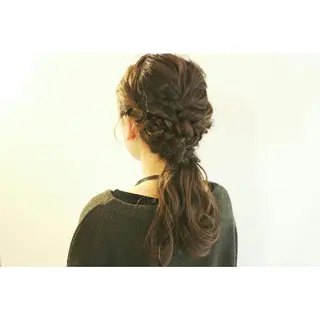 ヘアアレンジ Click所属・クニモトハルナ ボブ/柔らかカラーのヘアスタイル