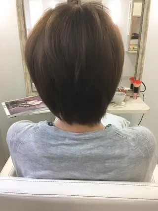 ショート ミディアム カラー 髪質改善 中川　翔のヘアスタイル