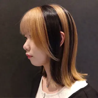 ミディアム カラー ブリーチ/ヘアケア/ 艶髪/イギチハルのヘアスタイル