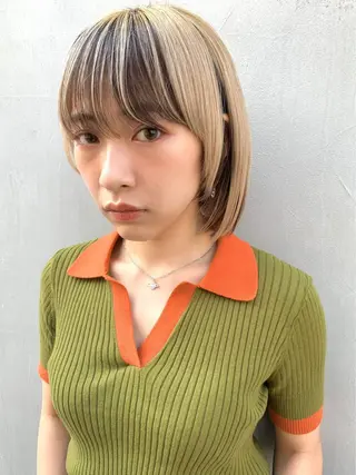 ショート 退色まで透明感ある ダブルカラー/リクのヘアスタイル
