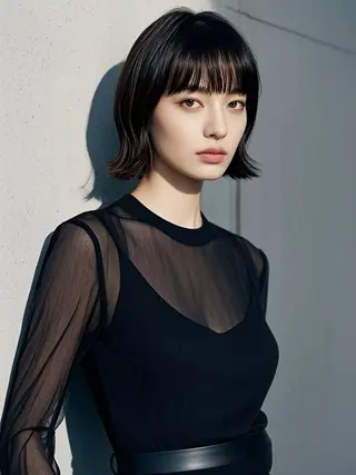 ミディアム ウルフカット 811 大阪梅田 ウルフのヘアスタイル