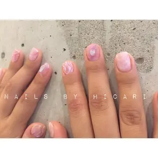 ショート カラー ネイル マツエク・マツパ illum hicariのネイルデザイン