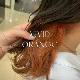 ロング カラー ハイトーン/暖色/ 眉/メイク/Rinaのヘアスタイル