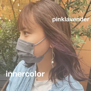 セミロング カラー ヘアアレンジ ハイトーンピンク🍑 ブリーチ🍑RINAのヘアスタイル