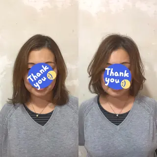 ミディアム レイヤーカット✂︎池 袋個室サロンkumaのヘアスタイル