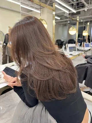 セミロング カラー ヘアアレンジ 髪質改善特化 🫧松野力也のヘアスタイル