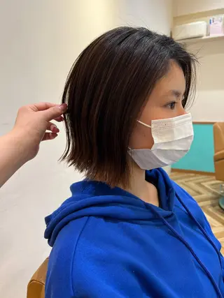 ショート ボブ/巻ける縮毛矯正 /韓国レイヤーはなのヘアスタイル