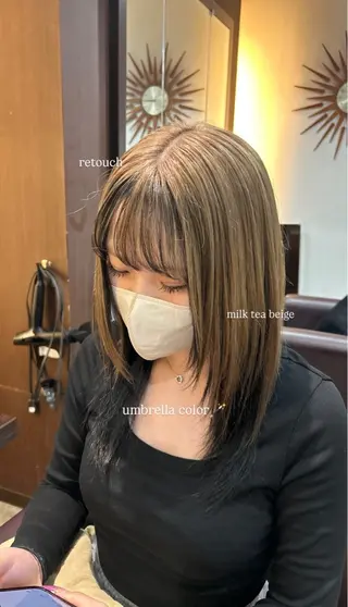 セミロング カラー 坂本奈都美 🎀のヘアスタイル