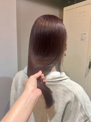 セミロング カラー 縮毛矯正+モテカラー 🎀✨MIHOのヘアスタイル