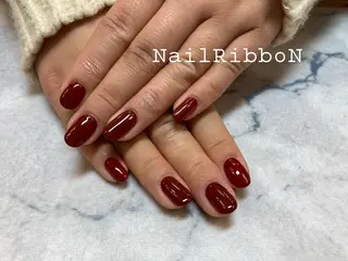 ネイル ネイルリボン 受付スタッフのネイルデザイン