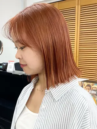 ミディアム カラー レイヤーボブ/ 艶カラー/サナ🌼のヘアスタイル