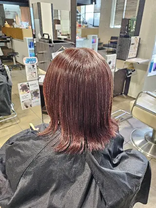 ミディアム カラー 寺西紗友望/髪質改善 ストレート/ボブのヘアスタイル