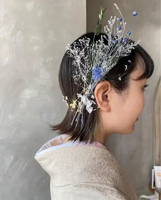 ミディアム カラー ヘアアレンジ ツキノキ ミナのヘアスタイル