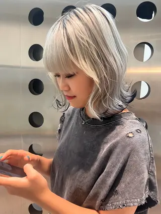 ミディアム カラー 堀江 /木下椋麻のヘアスタイル