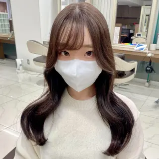 ロング カラー 長妻莉央/縮毛矯正 髪質改善カラーのヘアスタイル