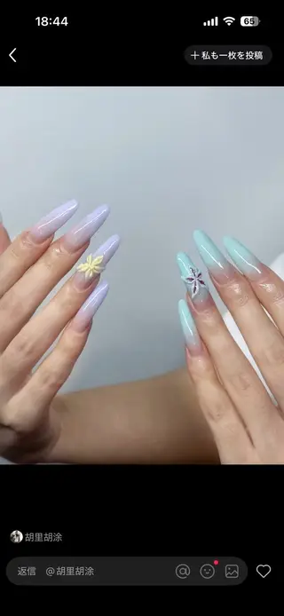 ネイル 長さだし専門店）H‘ami nailsalon新大久保所属・金子 希のネイルデザイン