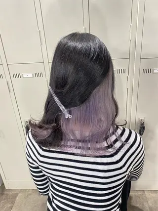 セミロング カラー エフェクトブリーチ 🌟前澤啓太朗のヘアスタイル