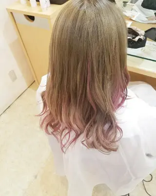 カラー セミロング EMANON名古屋所属・美谷添（ミヤゾエ） まどか大人ヘアサロンのヘアスタイル