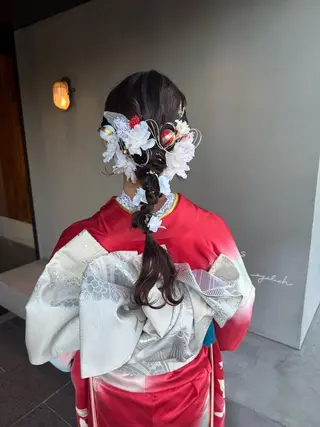 ロング ヘアアレンジ ブリーチ/アレンジ 天満/chihiroのヘアスタイル