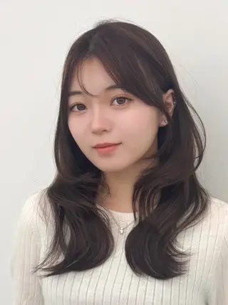 セミロング カラー ヘアアレンジ 顔周り&ミディアム 特化/池袋/kokiのヘアスタイル