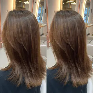 ミディアム カラー ブリーチ無しダブル カラー🦕まどかのヘアスタイル