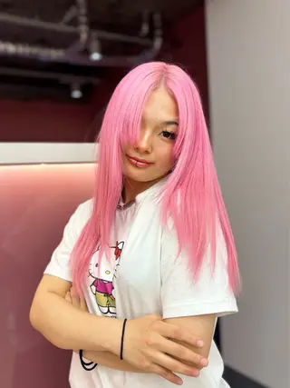 ロング カラー 田中麻鈴/ハイトーン /ミルクティーのヘアスタイル