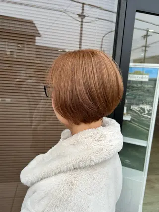 ショート ボブ/切りっぱなし/ 縮毛矯正/吉川清保のヘアスタイル