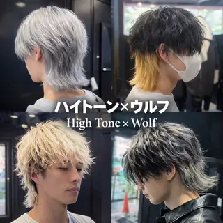 ミディアム カラー メンズ 【フェザーパーマ】 【縮毛矯正】鶴田文のヘアスタイル