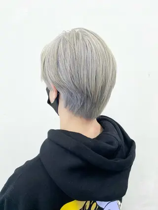 ショート カラー パーマ ヘアアレンジ メンズ nico TOKYO 渋谷所属・ブリーチ ハイトーン 特化🌈フジタハルキのヘアスタイル