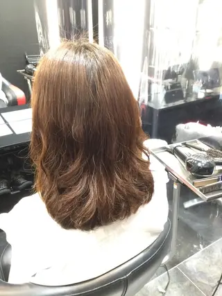 ミディアム カラー パーマ Annon プライベートサロンのヘアスタイル